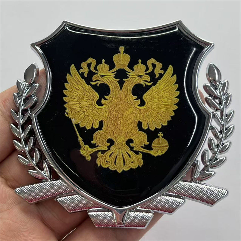 Car sticker personalized creative metal covering scratches sticker fuel tank cover sticker Russian flag tail sticker modified eagle sticker