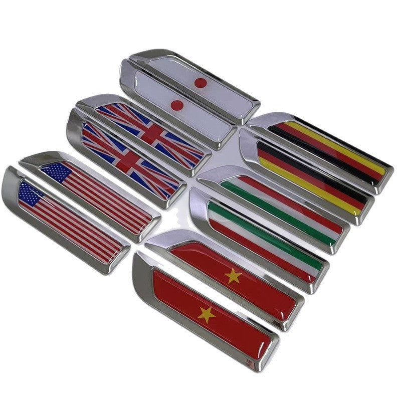 Applicable to automobiles UK Germany France USA Italy China, metal modified fender labeling, side labeling