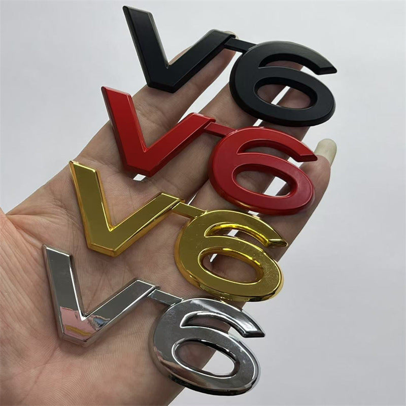 Suitable for V6 labeling Toyota Prado V6 metal side label, overbearing modified logo Landcool Luze tail label