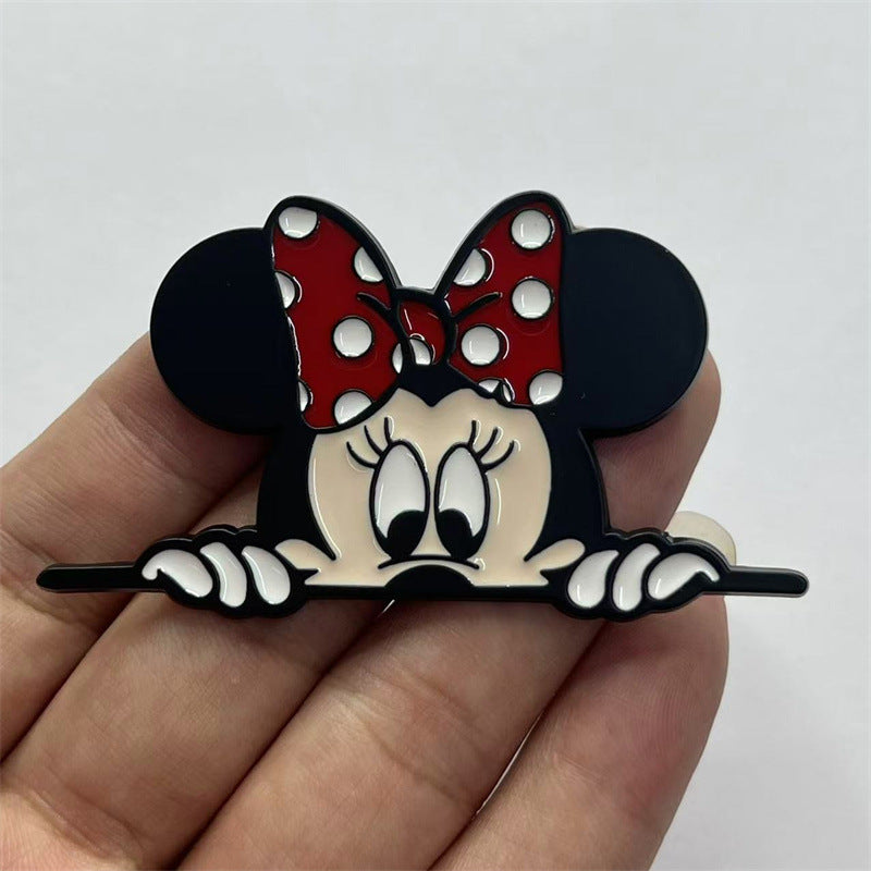 金属车贴米老鼠米奇米妮可爱车贴遮挡划痕遮盖车窗车贴叶子板侧标