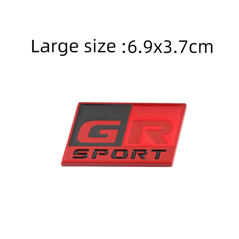 3D Metal Car Sticker GR Sport Logo Badge Emblem Decal for Toyota HV GR Sport YARiS GRMN RZ RC RS Prius Lexus Harrier GR Sticker
