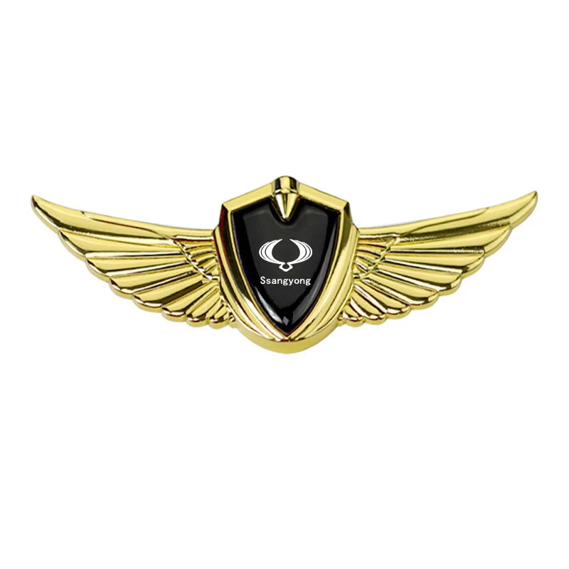 3D Wings Styling Sticker Car Hood Trunk Fender for SSANG YONG Actyon Rexton Kyron Korando Chairman Musso Auto Emblem Accessories