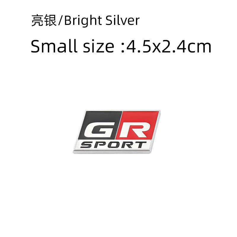 3D Metal Car Sticker GR Sport Logo Badge Emblem Decal for Toyota HV GR Sport YARiS GRMN RZ RC RS Prius Lexus Harrier GR Sticker