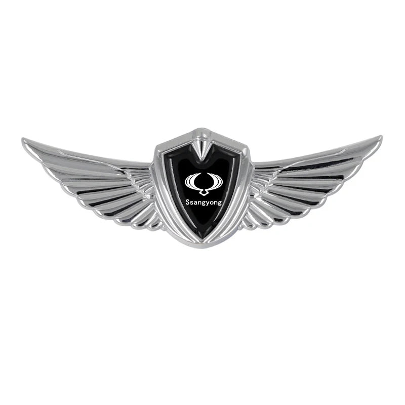 3D Wings Styling Sticker Car Hood Trunk Fender for SSANG YONG Actyon Rexton Kyron Korando Chairman Musso Auto Emblem Accessories