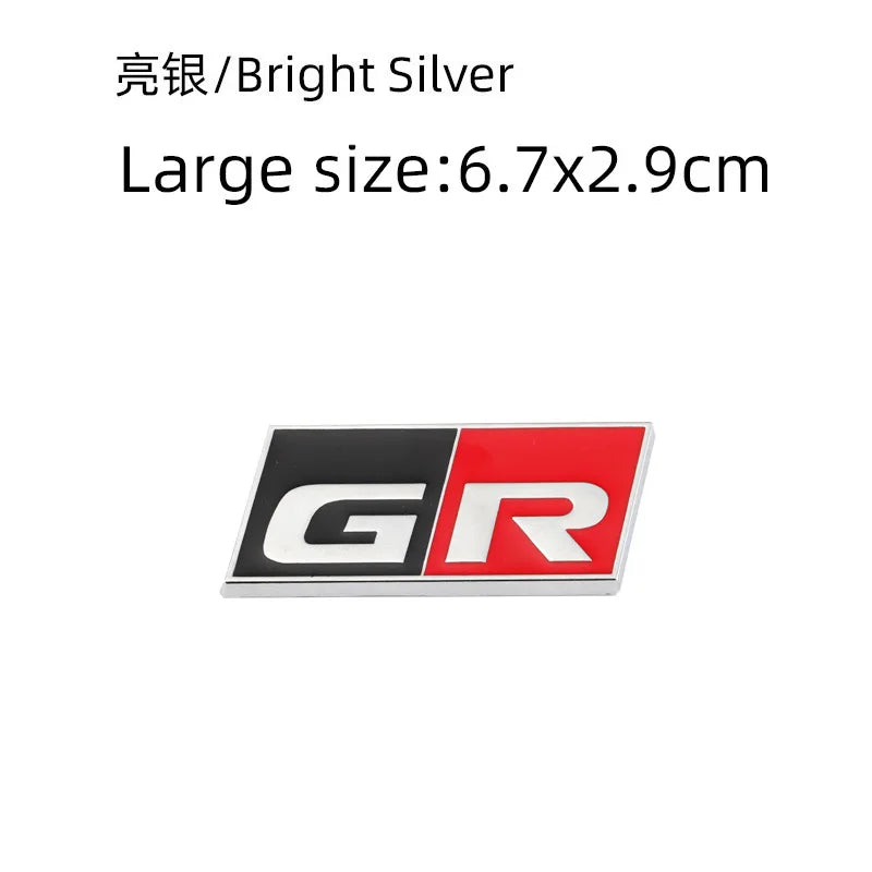 3D Metal Car Sticker GR Sport Logo Badge Emblem Decal for Toyota HV GR Sport YARiS GRMN RZ RC RS Prius Lexus Harrier GR Sticker