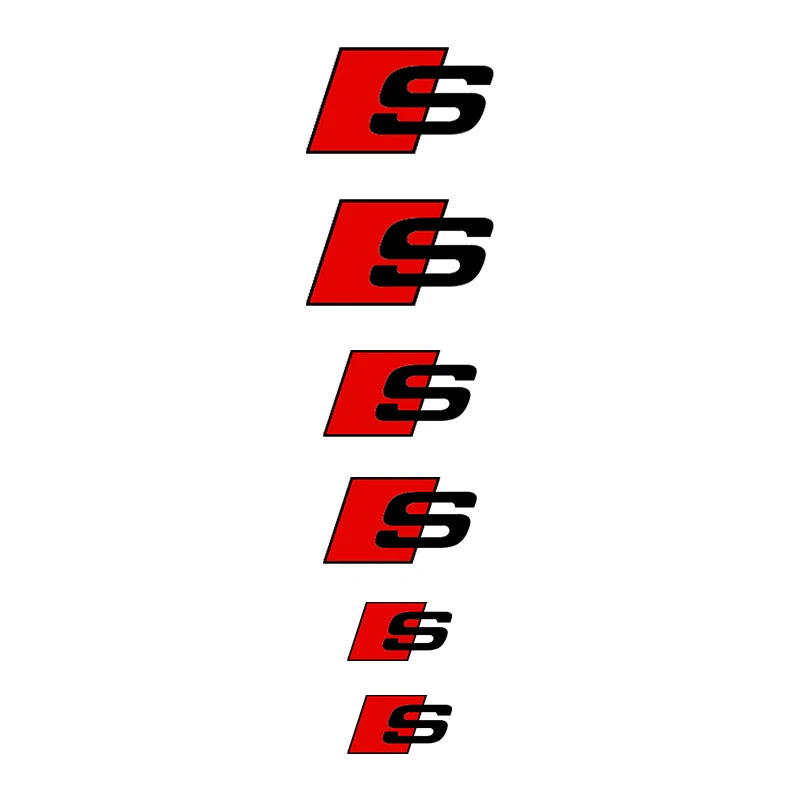 6pcs Caliper Car Sticker Wheel Hub Refitted Decals for Audi Quattro Sline RS Logo A3 A4 A5 A6 Q3 Q5 Q7 RS3 RS4 RS5 RS6 RS7 Sport