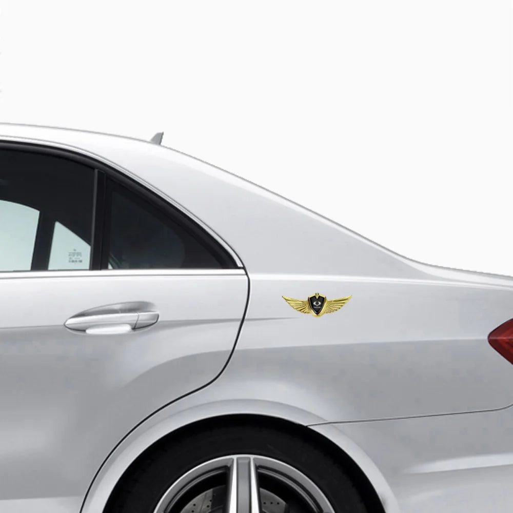 3D Wings Styling Sticker Car Hood Trunk Fender for SSANG YONG Actyon Rexton Kyron Korando Chairman Musso Auto Emblem Accessories