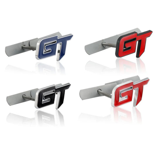 3D Metal GT Car Rear Trunk Emblem Sticker Decals Front Hood Grill Grand Tour for Ford Mustang Focus Mk 1 2 3 7 Mondeo BMW X6 X5