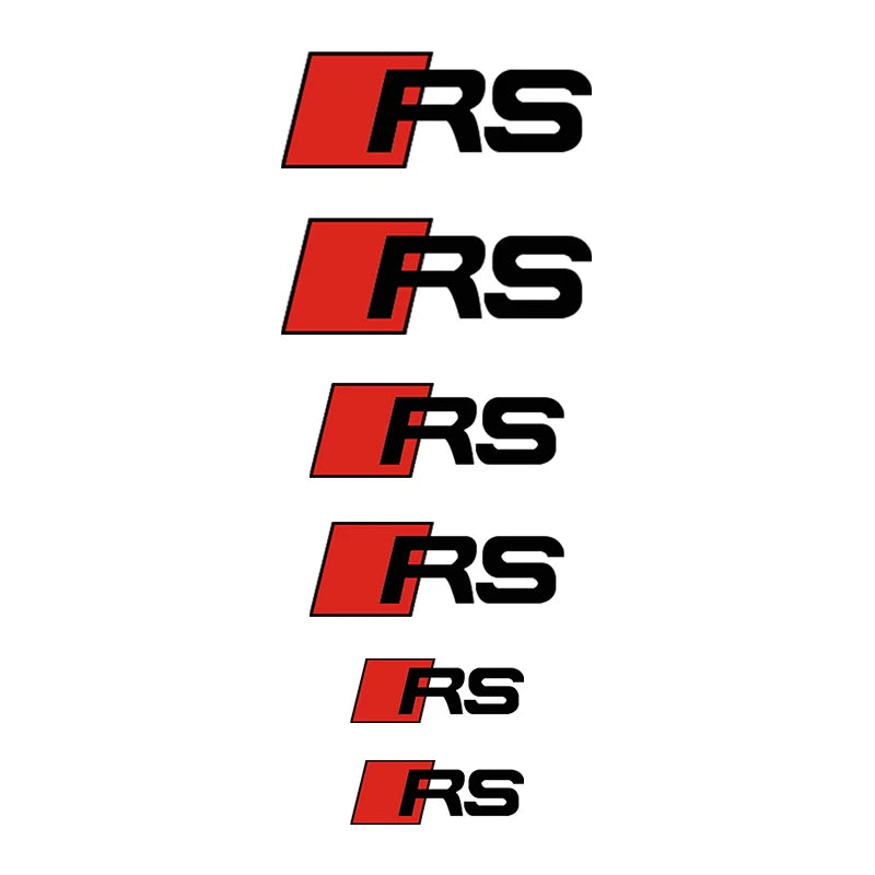 6pcs Caliper Car Sticker Wheel Hub Refitted Decals for Audi Quattro Sline RS Logo A3 A4 A5 A6 Q3 Q5 Q7 RS3 RS4 RS5 RS6 RS7 Sport