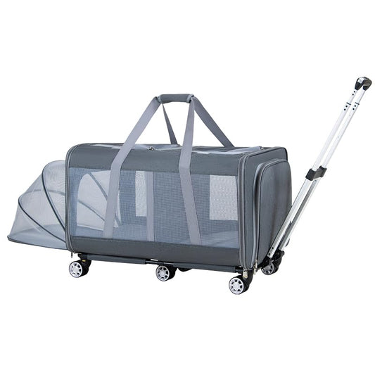 Pet Carrier with Wheels for Large Cat Carrier with Wheels for 2 Large Cats Rolling Pet Carrier with Durable Wheels,Double Cat Carrier Ideal for 2 Cats,Pet Carrier with Wheels for 2 cat