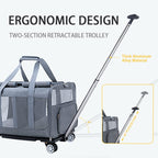 Large cat carrier with wheels Double Cat Carrier with Wheels for 2 Cats Rolling Pet Carrier with Wheels Cat Carrier for Two Cats on Durable Wheels Cat Carrier for 2 CatsPet Rolling Carrier with Wheels