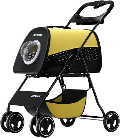 Pet Cart, Folding Dog Stroller, Cat, 360° Rotation Front Wheel, Rear Wheel Brake, Multifunctional, Small Dogs, Medium Cats, Walking, Going Out, Prevents Jumping Out, Lightweight, Going Out, Walking, Easy To Assemble