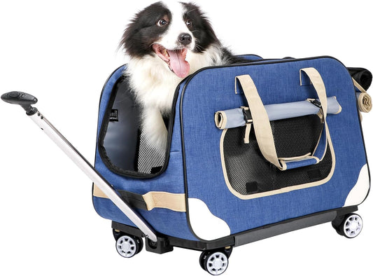 Hundetransporter auf Rädern, Hundetransporter mit Rädern für kleine Hunde, rollender Hundetransporter mit Rad, Haustier-Trolley für kleine Hunde, Haustiertransporter mit Rädern