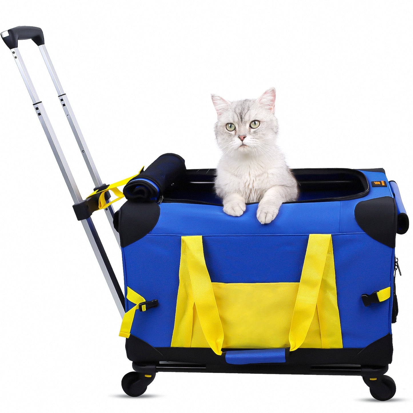 Dog Trolley,Dog Trolleys on Wheels,Pet Carrier on Wheels with Telescopic Handle, Portable Dog/Cat Carrier Travel Tote Bag with Wheels for Small Dogs