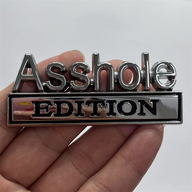 Cross-border Asshole EDITION Car sticker Auto metal ASS HOLE Car logo Modified body sticker, tail label