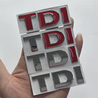 Suitable for Volkswagen, modified metal car sticker TDI car logo, side logo, tail logo, middle net logo, sports displacement logo