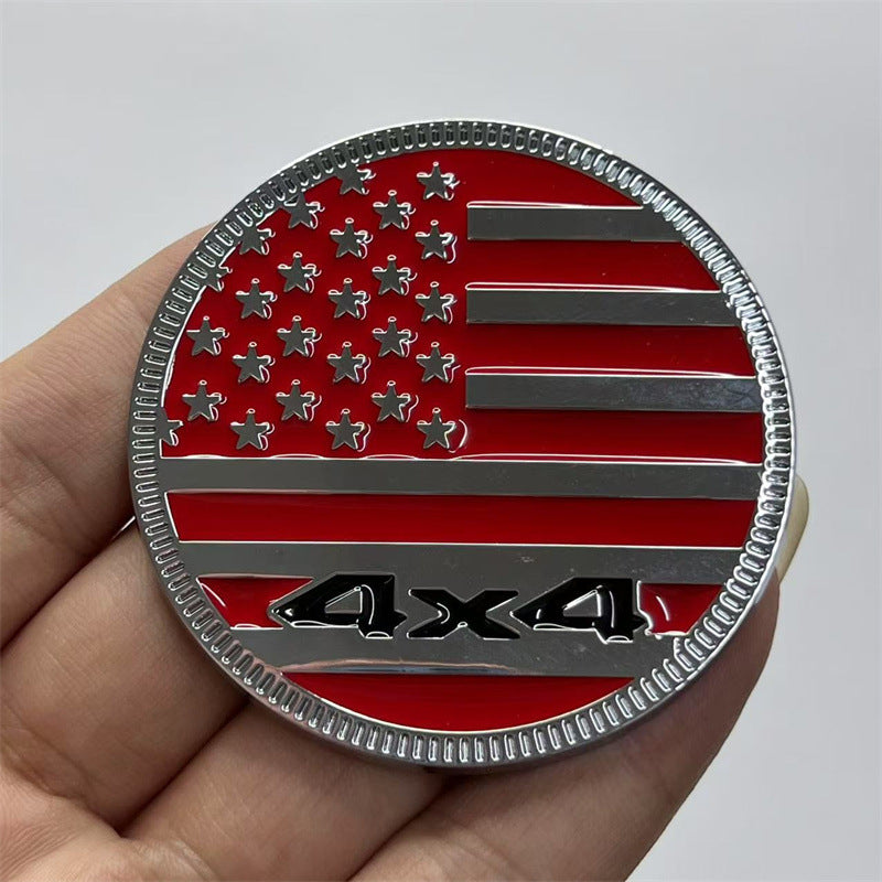 The new 4x4 American flag decorative sticker is suitable for Jeep, Chevrolet, pickup truck modified 4x4 American flag car sticker
