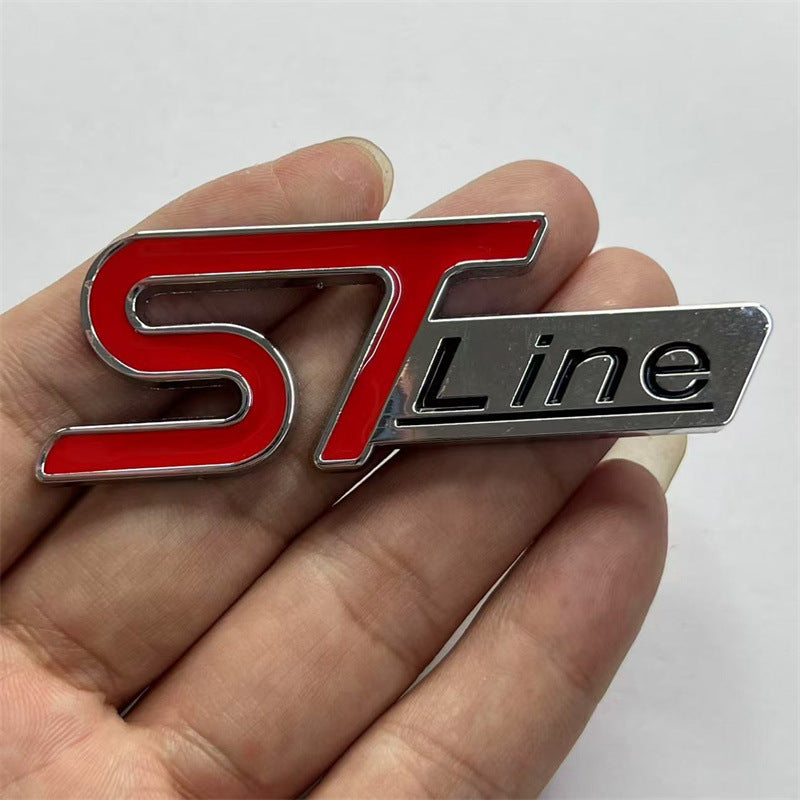 Metal STline car labeling, suitable for Ford Sharp Modified Car Label Performance ST Sports Body Tailgate Label