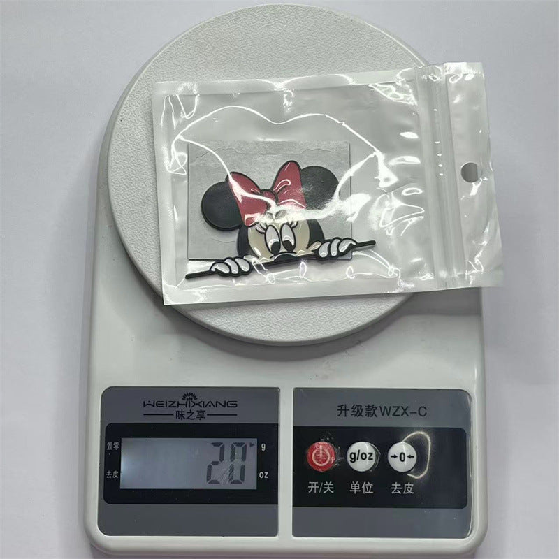 金属车贴米老鼠米奇米妮可爱车贴遮挡划痕遮盖车窗车贴叶子板侧标