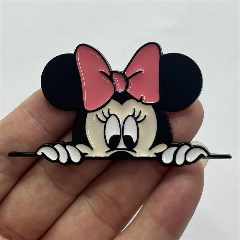 金属车贴米老鼠米奇米妮可爱车贴遮挡划痕遮盖车窗车贴叶子板侧标