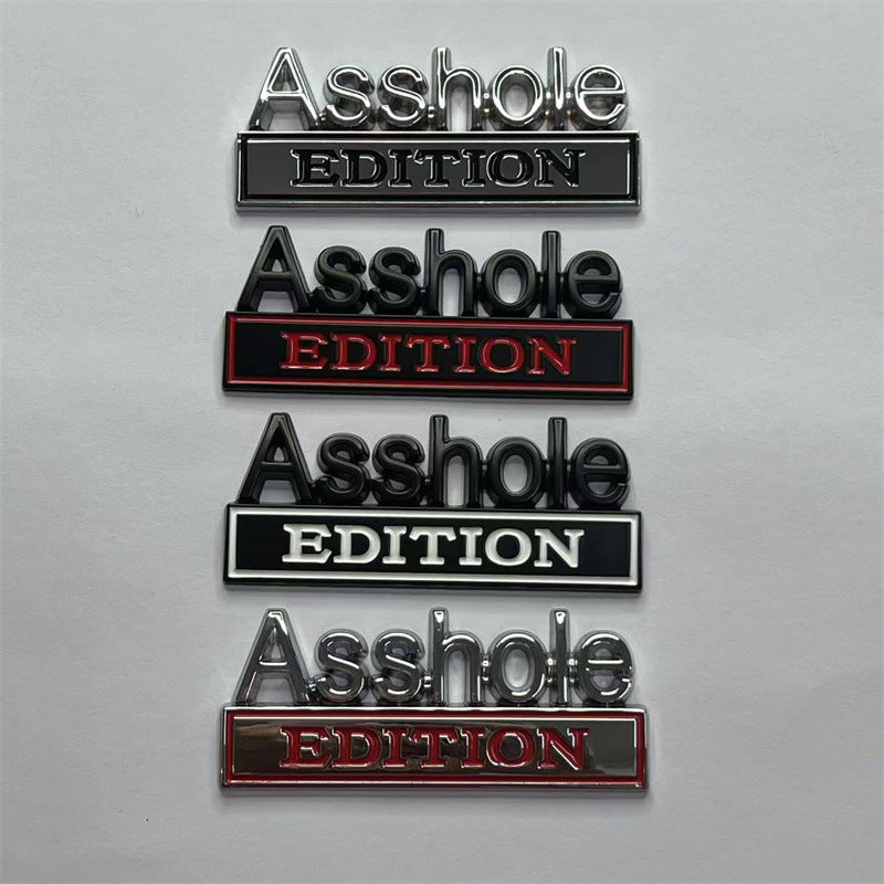 Cross-border Asshole EDITION Car sticker Auto metal ASS HOLE Car logo Modified body sticker, tail label