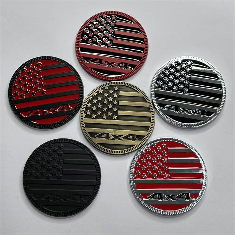 The new 4x4 American flag decorative sticker is suitable for Jeep, Chevrolet, pickup truck modified 4x4 American flag car sticker