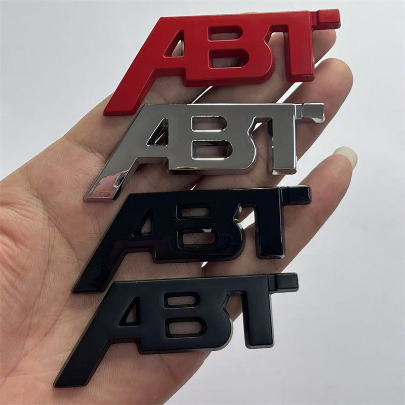 Suitable for car modification metal ABT labeling, personalized net modification ABT car logo, trunk fender sticker