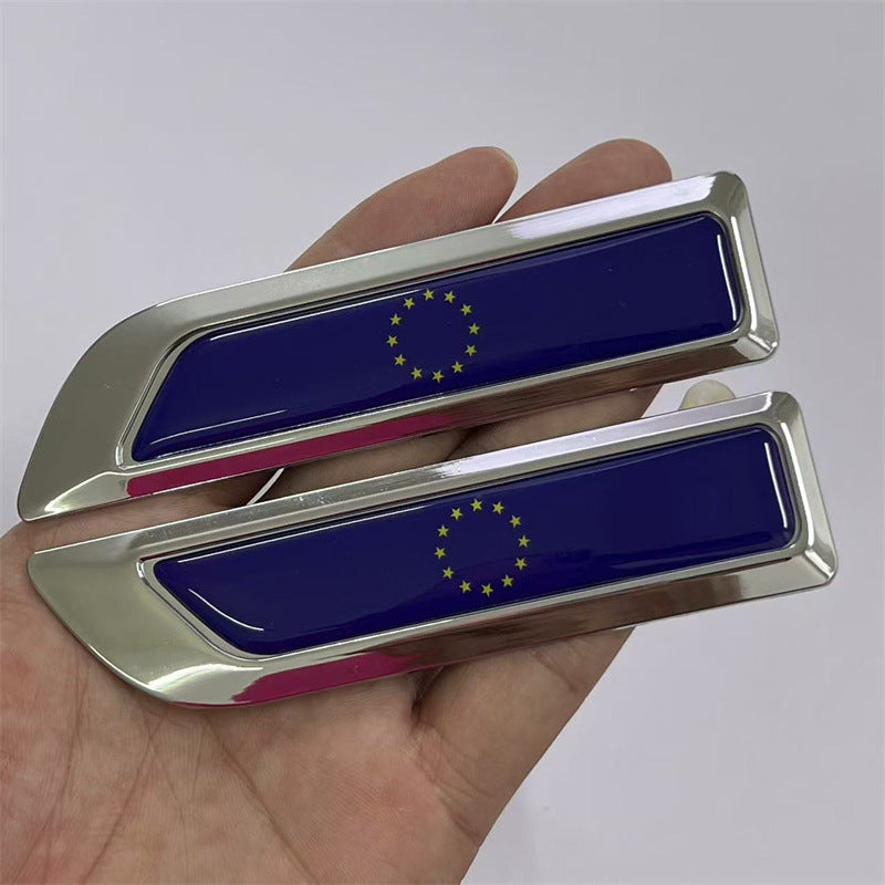 Applicable to automobiles UK Germany France USA Italy China, metal modified fender labeling, side labeling