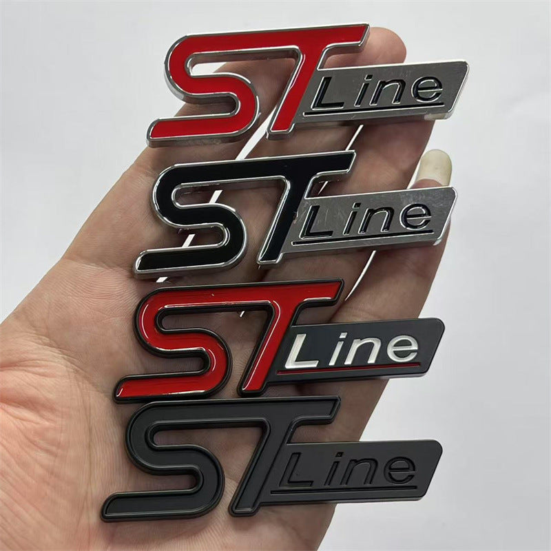 Metal STline car labeling, suitable for Ford Sharp Modified Car Label Performance ST Sports Body Tailgate Label