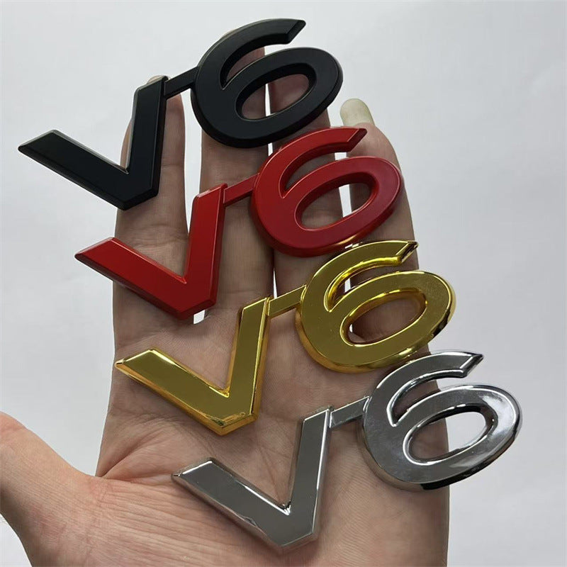 Suitable for V6 labeling Toyota Prado V6 metal side label, overbearing modified logo Landcool Luze tail label