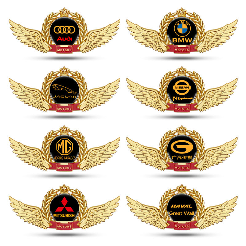 汽车VIP金属车贴 翅膀个性改装车身装饰引擎盖车贴侧标车窗贴尾标