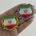 汽车金属伊郎国旗车贴个性改装侧标 3D麦穗伊郎侧标国旗车贴 尾标