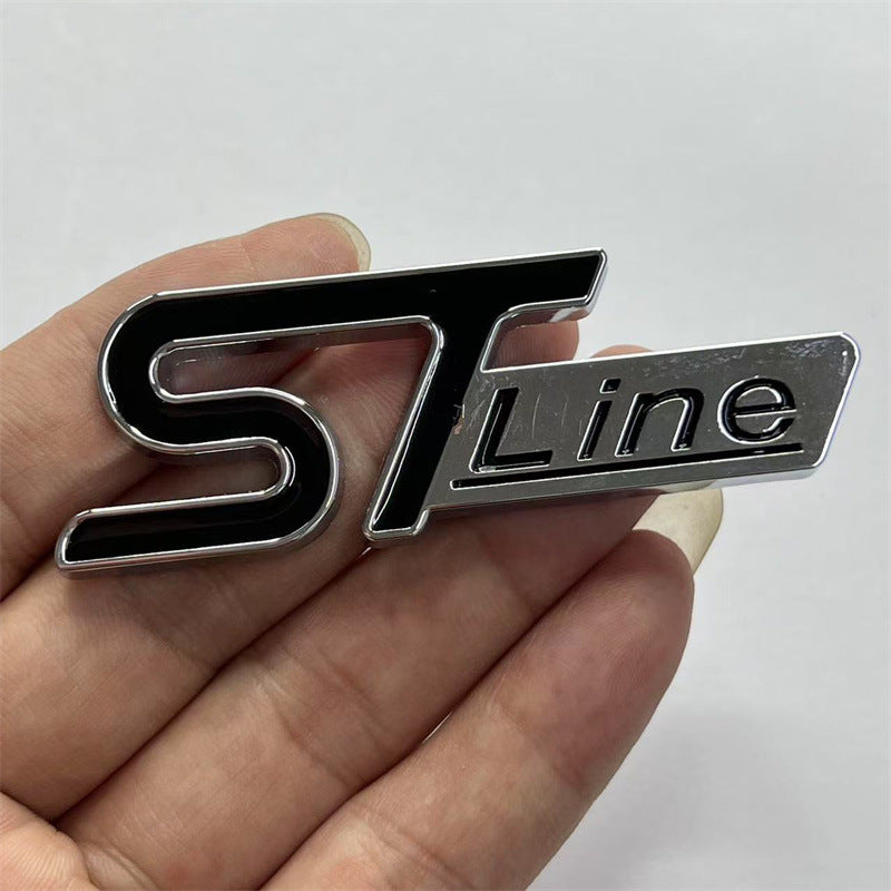 Metal STline car labeling, suitable for Ford Sharp Modified Car Label Performance ST Sports Body Tailgate Label