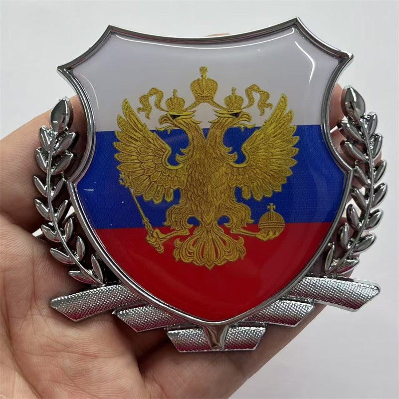 Car sticker personalized creative metal covering scratches sticker fuel tank cover sticker Russian flag tail sticker modified eagle sticker