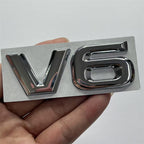 Car displacement standard V6 fender car logo, metal V6 modified displacement car sticker V6 rear label V6 side label