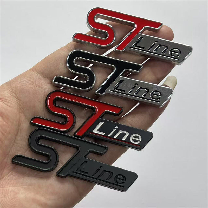 Metal STline car labeling, suitable for Ford Sharp Modified Car Label Performance ST Sports Body Tailgate Label