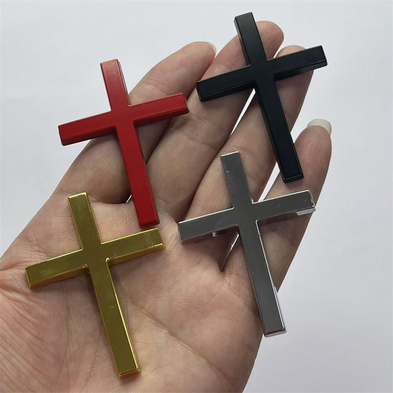 Car metal sticker 3D three-dimensional cross sticker scratch sticker rear sticker personalized body decoration leaf board car sticker
