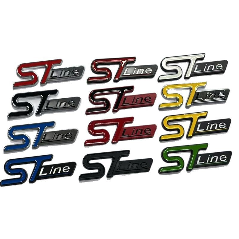 Metal STline car labeling, suitable for Ford Sharp Modified Car Label Performance ST Sports Body Tailgate Label