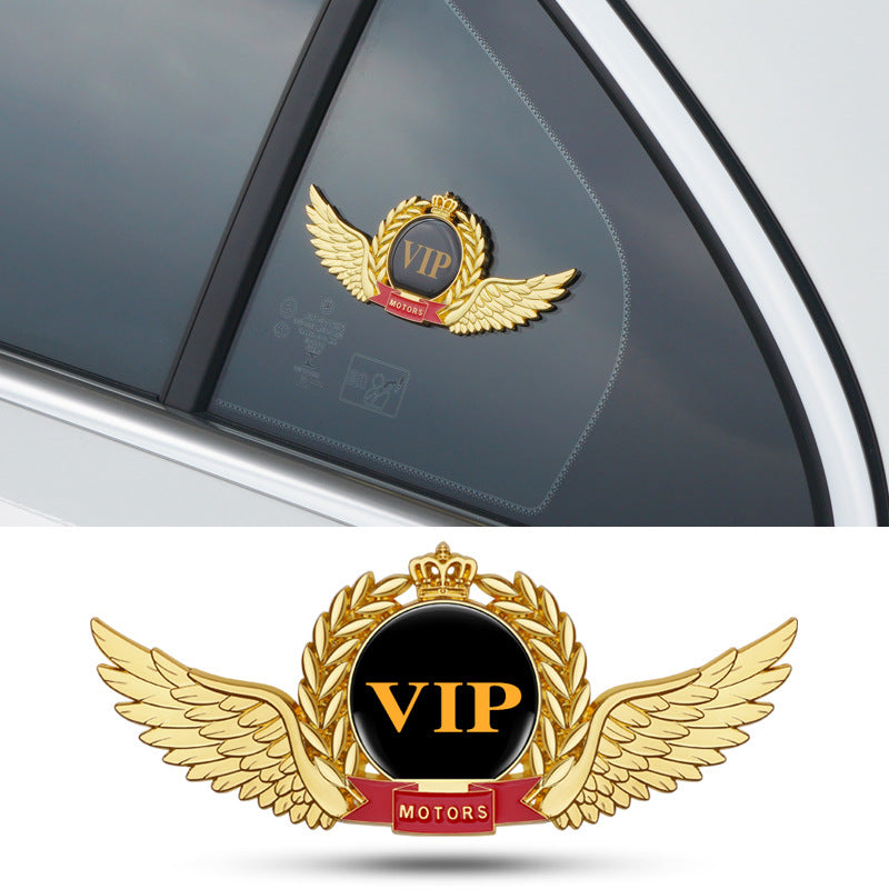 汽车VIP金属车贴 翅膀个性改装车身装饰引擎盖车贴侧标车窗贴尾标