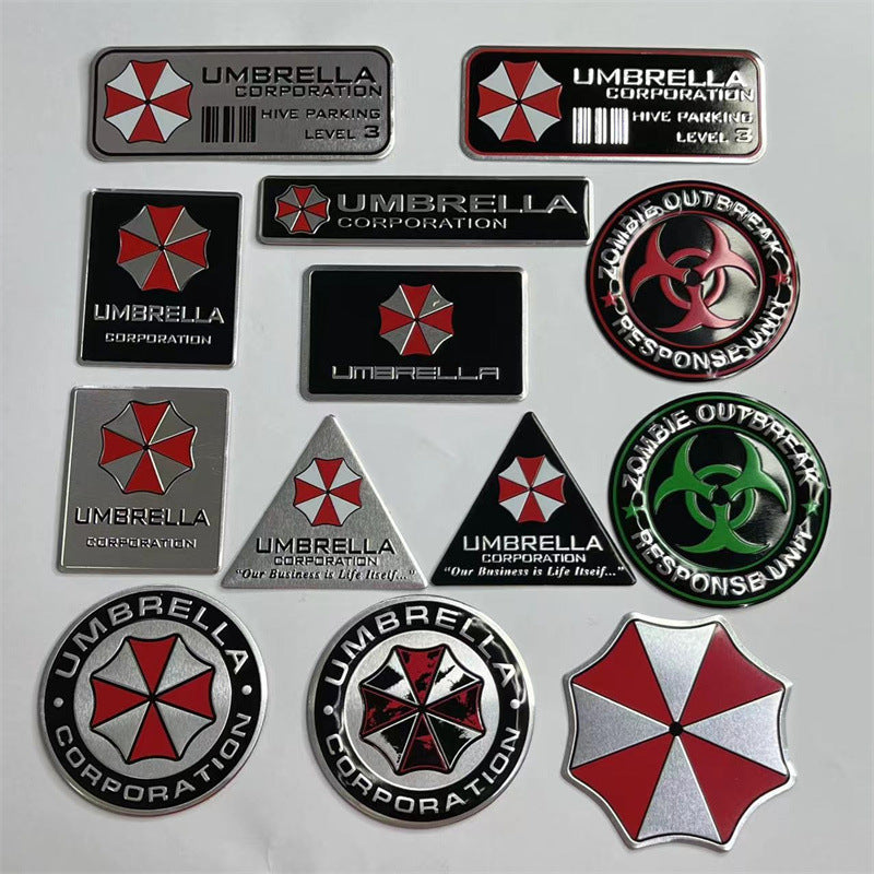 跨境车贴广告定 制装饰贴纸汽车锌合金车身贴定 做铝合金摩托车贴