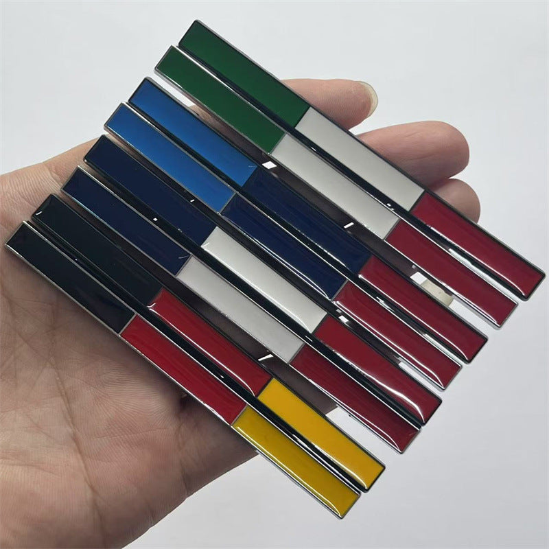 Cross-border hot sale, national flag car sticker, car flag metal side sticker, Germany, Italy, France tail sticker for loading cars