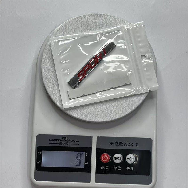 Auto metal SPORT car sticker, sports car logo, modified personalized car sticker 3D three-dimensional metal decorative car sticker