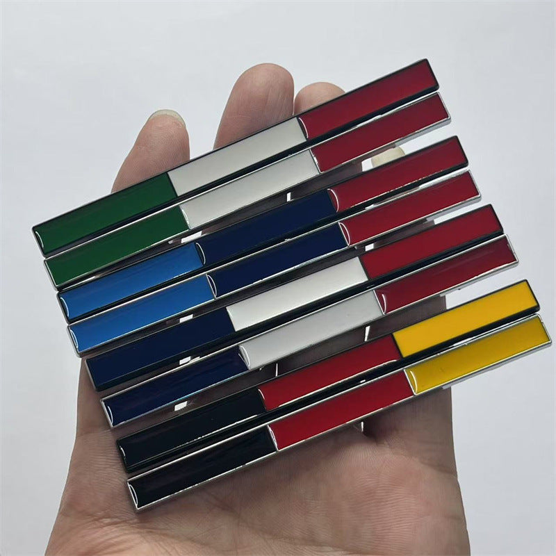 Cross-border hot sale, national flag car sticker, car flag metal side sticker, Germany, Italy, France tail sticker for loading cars