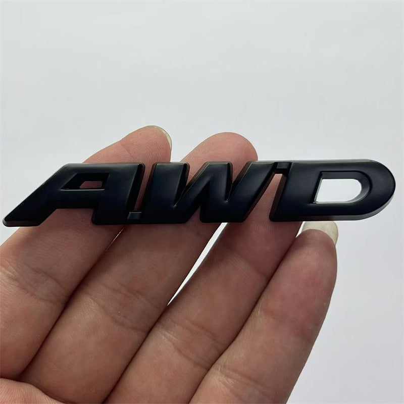 Car AWD metal car logo, modified trunk tail label, small AWD displacement label, side label, leaf board car sticker
