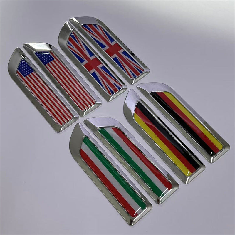 Applicable to automobiles UK Germany France USA Italy China, metal modified fender labeling, side labeling