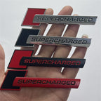 Suitable for SUPERCHARGED metal car labeling, turbocharged modified car metal sticker side sticker, applicable