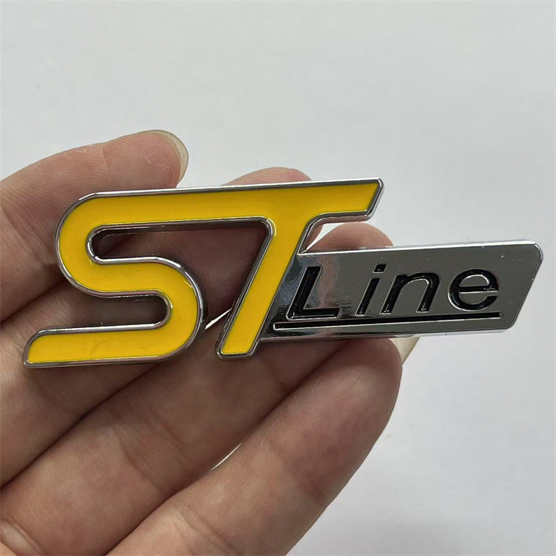 Metal STline car labeling, suitable for Ford Sharp Modified Car Label Performance ST Sports Body Tailgate Label
