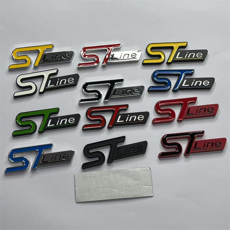 Metal STline car labeling, suitable for Ford Sharp Modified Car Label Performance ST Sports Body Tailgate Label