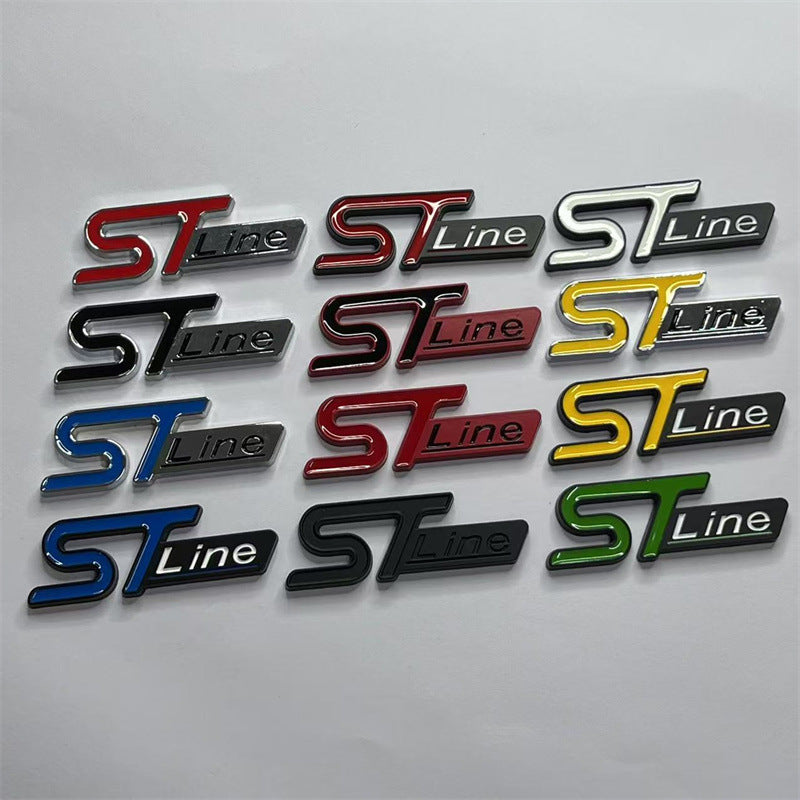 Metal STline car labeling, suitable for Ford Sharp Modified Car Label Performance ST Sports Body Tailgate Label