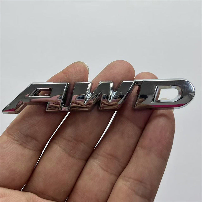 Car AWD metal car logo, modified trunk tail label, small AWD displacement label, side label, leaf board car sticker